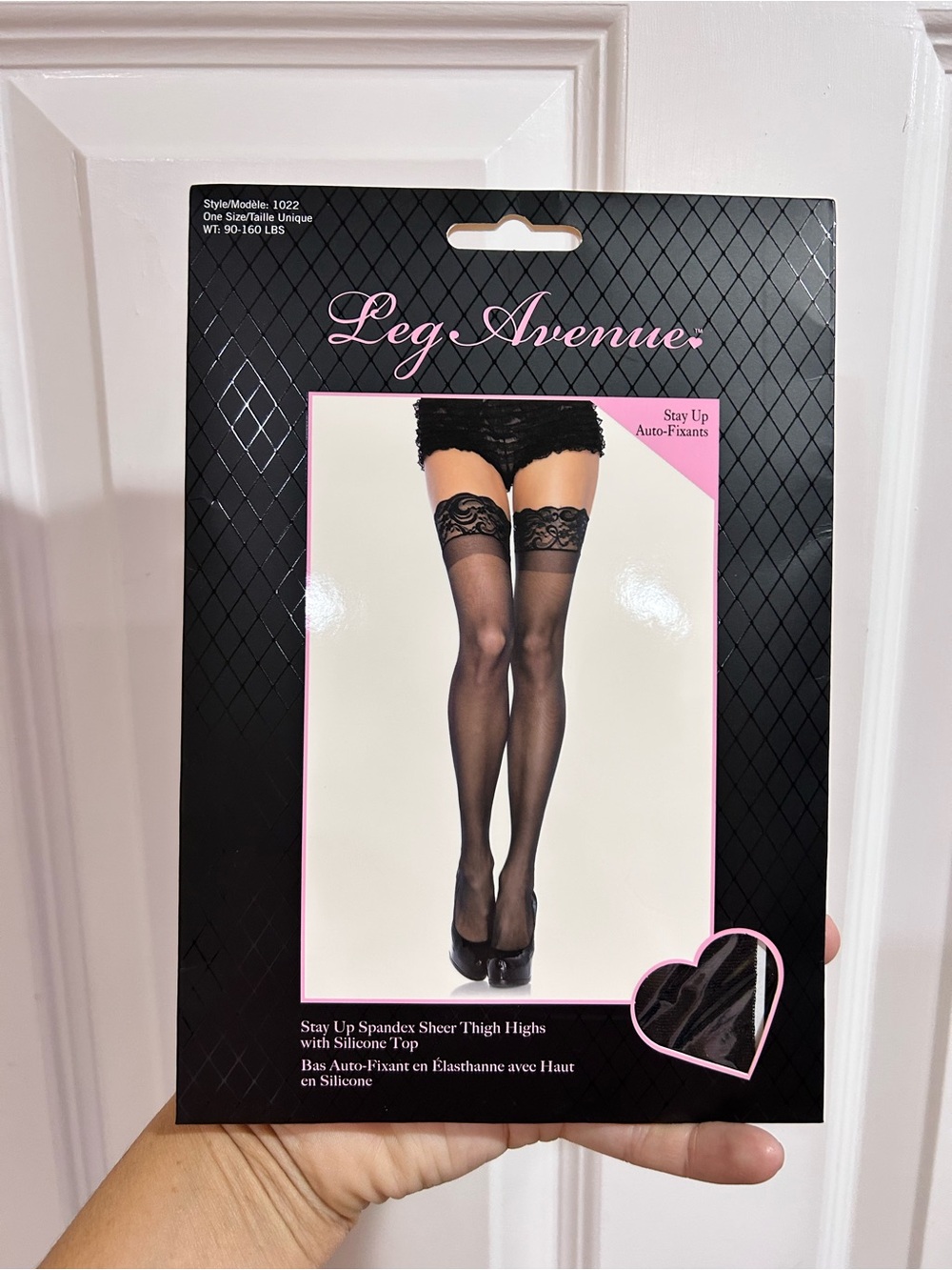 NWT Leg Avenue Black Thigh high tights One Size